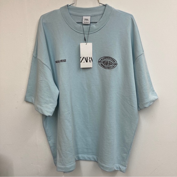 Zara Other - Men’s Zara oversized Tshirt terry cloth light blue medium